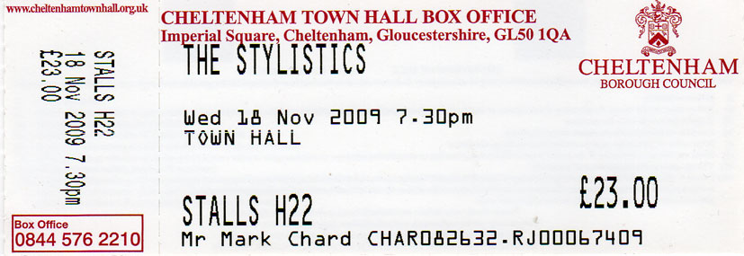 THE STYLISTICS Ticket